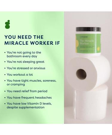 Miracle Worker Magnesium Powder Supplement - Reduce Stress, Muscle Cramps, Improve Sleep & Regularity - Strawberry Flavor - 30 Servings - Buy Online on GoSupps.com