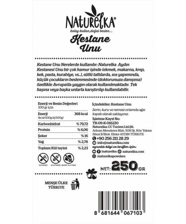 Naturelka Gluten Free Chestnut Flour 250 gr - Buy Online on GoSupps.com