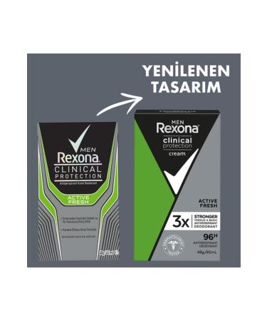Rexona Men Clinical Protection Stick Deodorant Active Fresh Up to 96 Hours Protection 45 Ml X2 Pieces - Buy Online on GoSupps.com