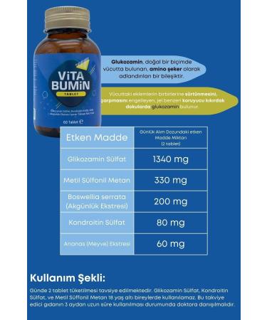 VITABUMIN Glucosamine Chondroitin Msm 60 Tablets - Buy Online on GoSupps.com