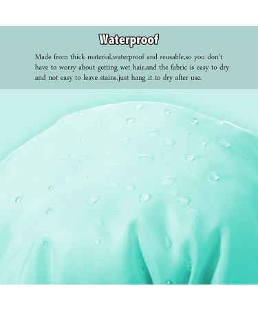 Adjustable Bow-knot Shower Cap Set | Reusable Waterproof Hair Turbans | Cyan Purple Bath Caps for Women & Girls | Ideal for Beauty, Spa, and Travel - Buy Online on GoSupps.com
