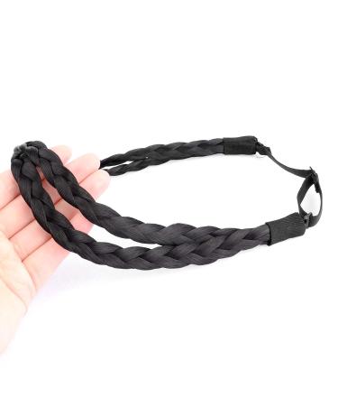 Gledola Double Three Strands Braid Headband - Synthetic Hair Plait for Women (Natural Black) - Buy Online on GoSupps.com