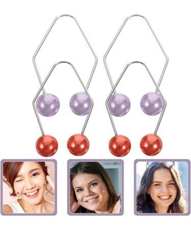 Baluue 2 Pairs Dimple Makers Cheeks Facial Dimple Trainer for Create a Beautiful Smile Natural Dimples Lift Portable Red Purple - Buy Online on GoSupps.com