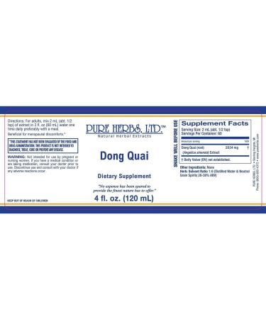Pure Herbs Ltd. Dong Quai (4 oz.) - Buy Online on GoSupps.com