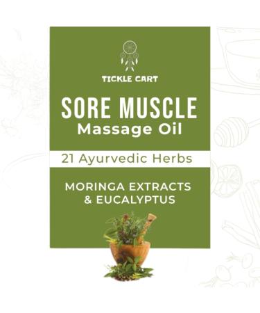 Ayurvedic Sore Muscle Massage Oil - Natural Full Body Therapy with Moringa & Eucalyptus | Instant Absorption & 21 Herbs | 3.38 fl. oz - Buy Online on GoSupps.com