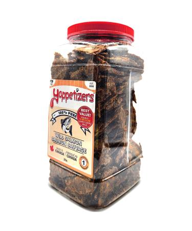 Yappetizers 100% Wild Salmon Dog Treat | Hand Made in Canada Since 2003 - Equal to 1 Pound of raw Wild Salmon (Bulk 2.0 pounds Dry) 907 g (Pack of 1)