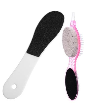 Natural Pumice Stones for Feet 4 in 1 Foot File with Pumice Stone Sandpaper File Premium Exfoliator & Foot File Foot File Callus Remover Foot Cracked Heels Dead Skin Hard Skin(Black+White)