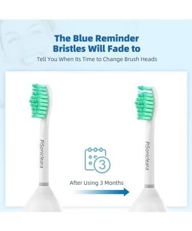 Pisonicleara Replacement Toothbrush Heads (6 Pack) - Compatible with Philips Sonicare E-Series HX7022/66 - Essence CleanCare Elite Advance Xtreme Brush Refill - Buy Online on GoSupps.com