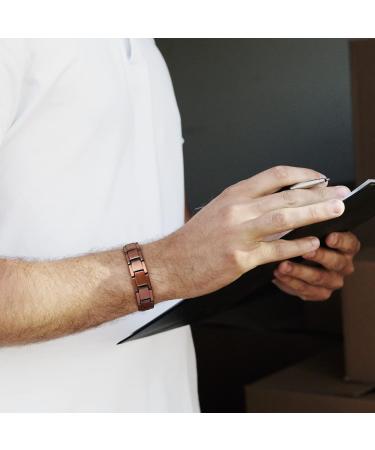Buy RainSo European Pure Copper Magnetic Health Bracelet for Men - Stylish & Therapeutic in Black Gift Box - Buy Online on GoSupps.com