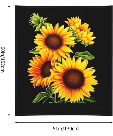 VANANI Summer Sunflower Wall Hanging. Easy Installation. Living Room And Bedroom Decorations. Wall Art Tapestry. (130x152cm) Black One Size - Buy Online on GoSupps.com