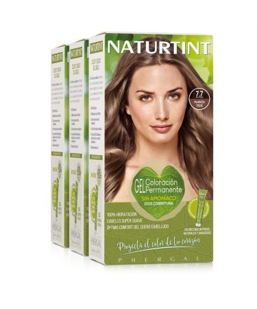 Natureint |Hair color without ammonia |7.7 Teide Braun |High proportion of natural ingredients3 pack |510 ml 7.7 Teide Braun 170 ml (3 pack) - Buy Online on GoSupps.com