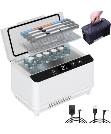Portable Insulin Cooler Refrigerated Box Medicine Refrigerator And Insulin Cooler For Car Travel Home (Color : 4battery)