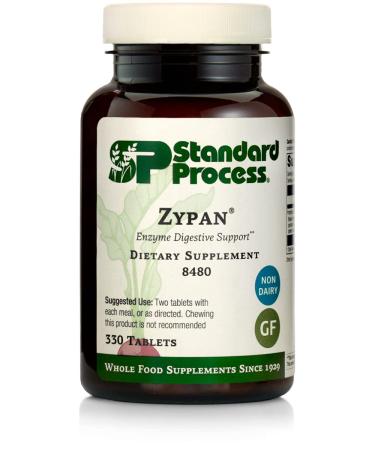 Standard Process Zypan - Whole Food Digestion and Digestive Health with Pepsin, Betaine Hydrochloride (Betaine HCl) and Pancreatin - Gluten Free - 330 Tablets