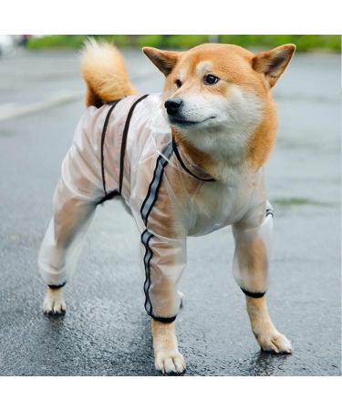 Dogs raincoat with hood hundred coat reflective strip dog with hooded raincoat reflective rain jacket dogs with hood dog raincoat waterproof (suitable for small dogs)