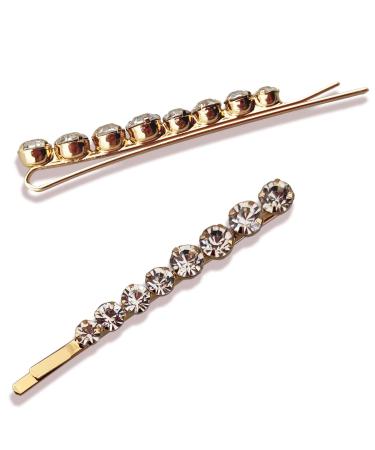 CatYou Crystal Hair Pins Set - 5 Pieces Metal Rhinestone Bobby Pins for Women & Girls - Sparkly Glitter Hair Clips - White Hair Accessories - Buy Online on GoSupps.com