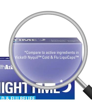 HealthA2Z Nighttime Cold & Flu Relief Softgels - 20 Count | Compare to Vicks Nyquil Liqui Caps - Buy Online on GoSupps.com