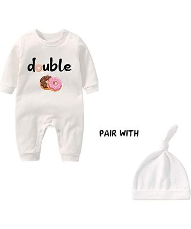 culbutomind Baby Twins Bodysuits Double Trouble Romper Set - White (3-6 Months) - Buy Online on GoSupps.com