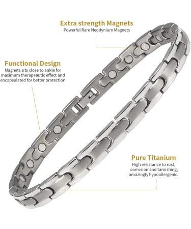 YINOX Magnetic Anklet | Pure Titanium | 23 Magnets | 24 cm | Perfect Gift for Men & Women - International Shipping - Buy Online on GoSupps.com