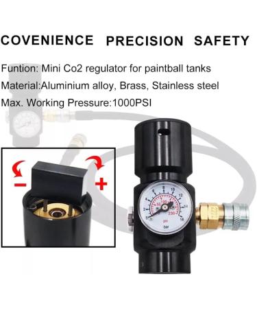 Vavoger Mini Sef Paintball Co2 Pressure Regulator - 1500psi Input, 0-130psi Output - Buy Online on GoSupps.com