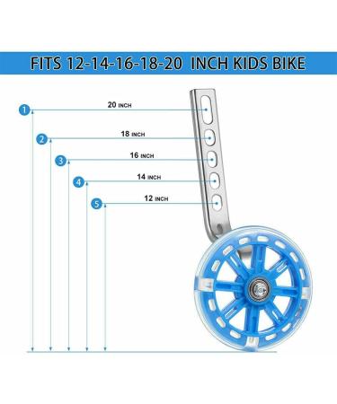 Houseen Kids Bike Training Wheels with LED Flash - 1 Pair | Adjustable Stabilizer Support for 12-20 Inch Children's Bicycles - Buy Online on GoSupps.com