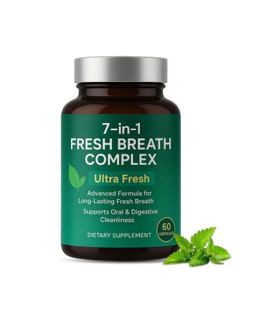 Zero Breath Bad Breath Capsules - Breath Freshener 7 in 1 Bad Breath Solution with Organic Chlorophyllin Mint & Probiotics Vegan Gluten-Free (1)
