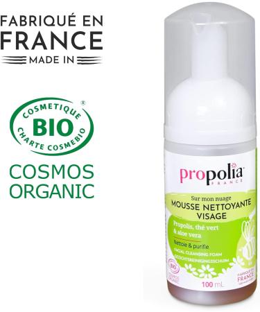 PROPOLIA - Organic - Facial cleansing foam - Propolis Aloe vera Green tea & peppermint floral waters - Teenagers and adults - Made in France - 100 ml - Buy Online on GoSupps.com