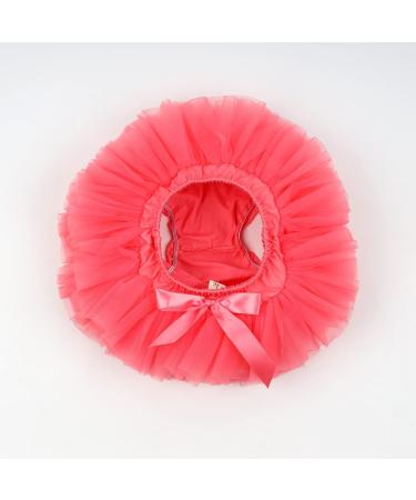 HOOLCHEAN Super Soft Fluffy Tutu Skirt with Diaper Cover Bloomer for Infant Toddler Girls 1-2 Years - Watermelon Red - Buy Online on GoSupps.com