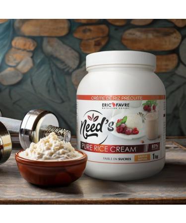 PURE RICE CREAM - Need's Pure Rice Cream - Rice cream - 1kg jar - 100% Rice cream source of carbohydrates - 80% carbohydrates - Sugar free - Biscuit Cookie flavor - French Laboratory Eric Favre - Buy Online on GoSupps.com