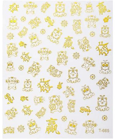 Accessories Manicure Decoration Adhesive 3D Nail Art Nail Slider Nails Decal Tiger Nails Stickers 2022 Year(1) Style1 - Buy Online on GoSupps.com