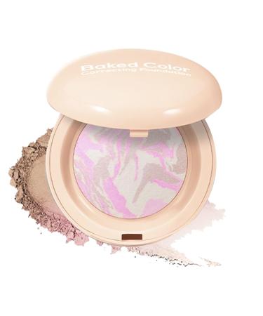 Baked Foundation Contour Palette Powder Anti-Shine Concealer Natural Radiance Nose Integrated Mirror