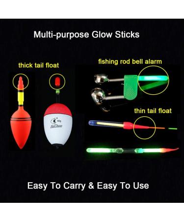 QualyQualy Fishing Glow Sticks for Bobbers 1 1.5 2 3 Fishing Bobber  Lights, Fishing Rod Bell Alarm Lights, Bobber Glow Sticks Bulk Kit 50Pcs  20Pcs 10Pcs 20 Pcs 6.0*50mm(2)