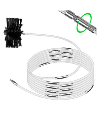 Dryer Vent Cleaner Kit Chimney Sweep Kit 14PCS/Set 16 in Dryer Vent Cleaner Dryer with 4 in Head Bendable Quick Connect Dryer Lint Brush Vent Cleaner Dryer Washable Lint Cleaner
