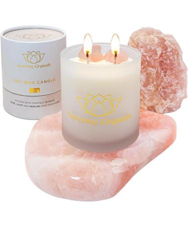 Serenity Crystals Candle Infused with Amethyst, Sea Salt & Sage - Natural Relaxation and Positive Energy - Buy Online on GoSupps.com