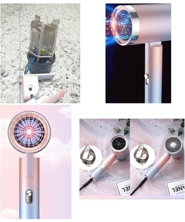 Professional Hair Dryer 800W Powerful Motor Fast Drying Ionic Hair Dryer Folding Handle Lightweight & Portable with 3 Heat and Speeds Setting with 1 Wind Nozzle for Multi Women Man Hairstyles Pink Green - Buy Online on GoSupps.com