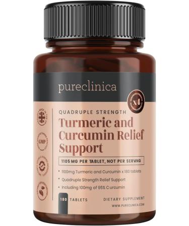 Turmeric Yellow Root 1000mg x 720 Tablets - 95% Curcumin with 5mg Piperine for Enhanced Absorption - 4 Bottles | International Shipping Available - Buy Online on GoSupps.com