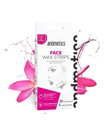 andmetics bandes de cire visage | pour piler le visage | r sultat propre et rapide | cire froide avec aloe vera | peau sensible Ensemble de 24 pi ces