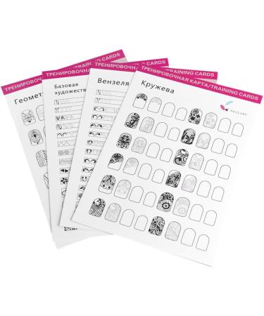 Nail Art Practice Book Beginner Manicure Training Drawing Cards Easy to Clean 12 Sheets Manicure Training Cards - Buy Online on GoSupps.com