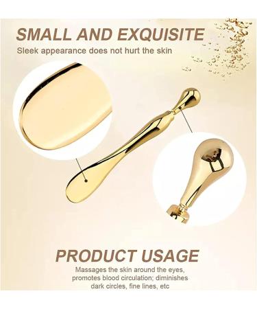 Metal Eye Cream Applicator Wand Stick 3Pcs Eye Cream Massage Sticks Facial Massager for Applicator Reduce Puffiness Skin Firming Lifting (Gold) - Buy Online on GoSupps.com