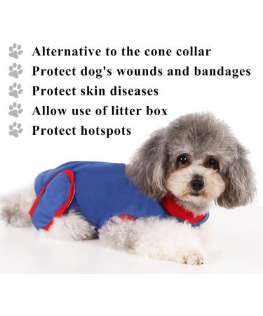 Emwel Dog Recovery Suit Recovery Shirt Abdominal Wound Protector for Large Dogs Puppy Medical Surgical Clothes blue L - Buy Online on GoSupps.com