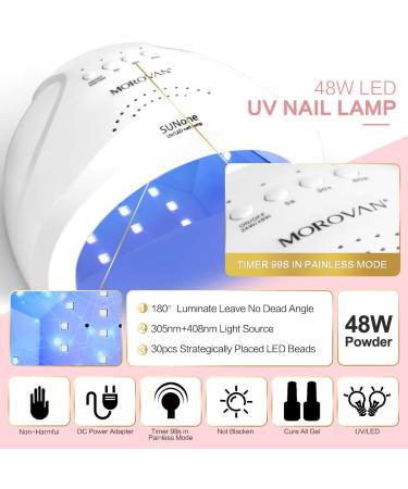 Morovan Poly Nail Gel Kit with UV LED Lamp - 8pcs Extension Gel Set with Slip Solution, Primer, Rhinestones & Manicure Tools - All-in-One Poly Gel Nail Art Supplies - Buy Online on GoSupps.com