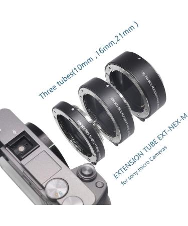 Mcoplus NEX-M Metal Auto Focus Macro Extension Tube Set for Sony Mirrorless E-Mount FE-Mount Cameras (10mm+16mm+21mm) - Buy Online on GoSupps.com