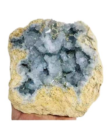 1pc Large Size Natural Raw Blue Celestite Geode Rough Stone Quartz Crystal Cluster 1300g-1800g for Decoration Suitable for Furniture Decoration (Size : 1PC1300g-1400g)