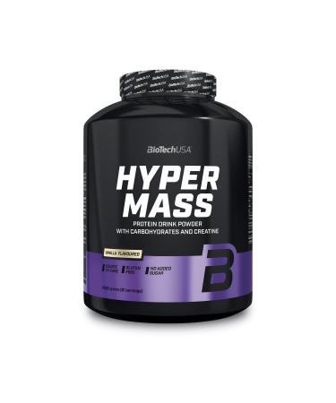 Biotechusa Hyper Mass - Mass Gainer with carbohydrates & protein mixture |Micronized creatine |Gluten -free 4 kg vanilla vanilla 4 kg (1 Pack)