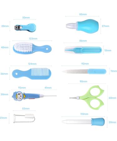 Joyeee Baby Grooming Kit - 10pcs Portable Care Set with Storage Case for Newborns - Nursery Essentials for Infant Healthcare & Grooming - Blue - Buy Online on GoSupps.com