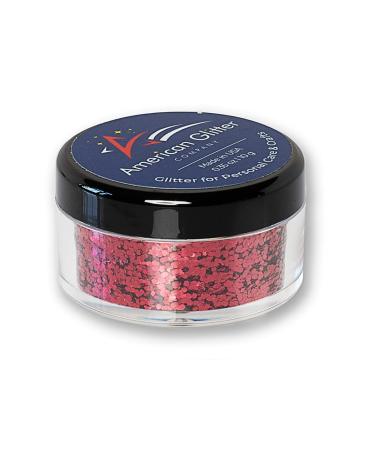 American Glitter Company Cosmetic Grade Glitter - Nail Art Face Body Makeup - Made in USA - Red net 10 Grams (0.35 oz)