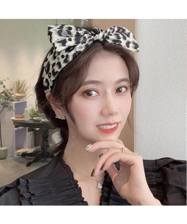 Women's Bow Headbands Leopard Print Headband Vintage Headband Hair Band Headpiece Non-Slip Headband Hair Accessories for Daily Wear Army Green - Buy Online on GoSupps.com