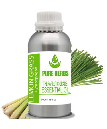 Pure Herbs Lemongrass (CYMBOPOGON) Pure and Natural Therapeutic Grade Essential Oil 500 ml