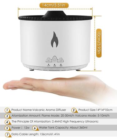 SEAAN Volcano Jellyfish Mist Humidifier 360ml Pro - Pulsating/Continuous Modes, Dual Night Light, Remote Control - Ideal for Bedroom - Buy Online on GoSupps.com