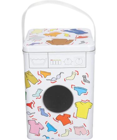 Laundry Tin Container with Lid Perspective Window Large Capacity Washing Machine Appearance Powder Detergent Container for Storage - Buy Online on GoSupps.com