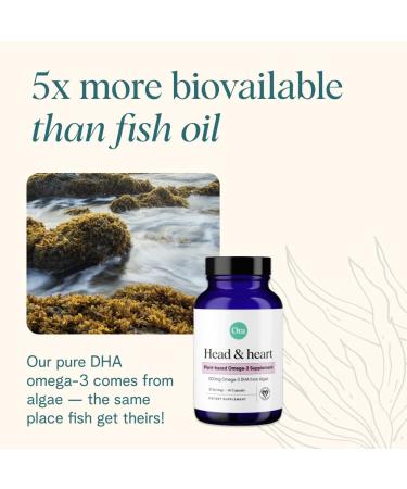 Ora Organic Vegan Omega 3 Supplement - 500mg DHA for Brain, Eye, and Heart Health - Sustainable Algae - 60 Capsules - Buy Online on GoSupps.com